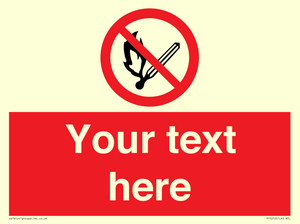 Custom No Open Flames Sign